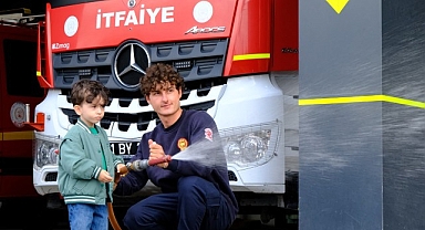 Lokomotifin miniklerinden itfaiye ziyareti